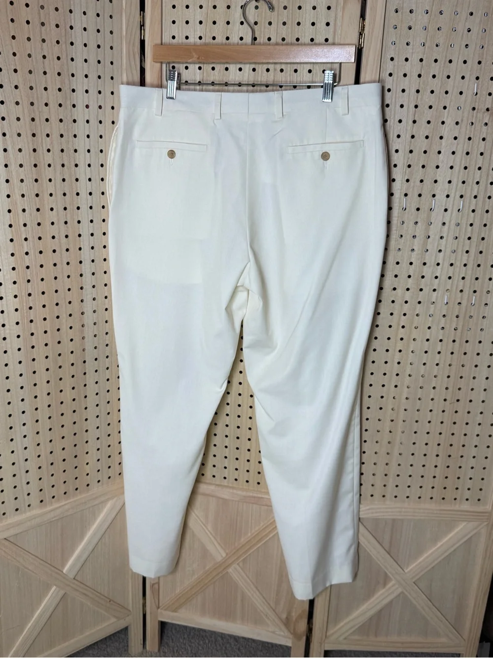Ralph Lauren Cream Ivory Dress Pants 38W x 29L Classic Flat Front Career Casual